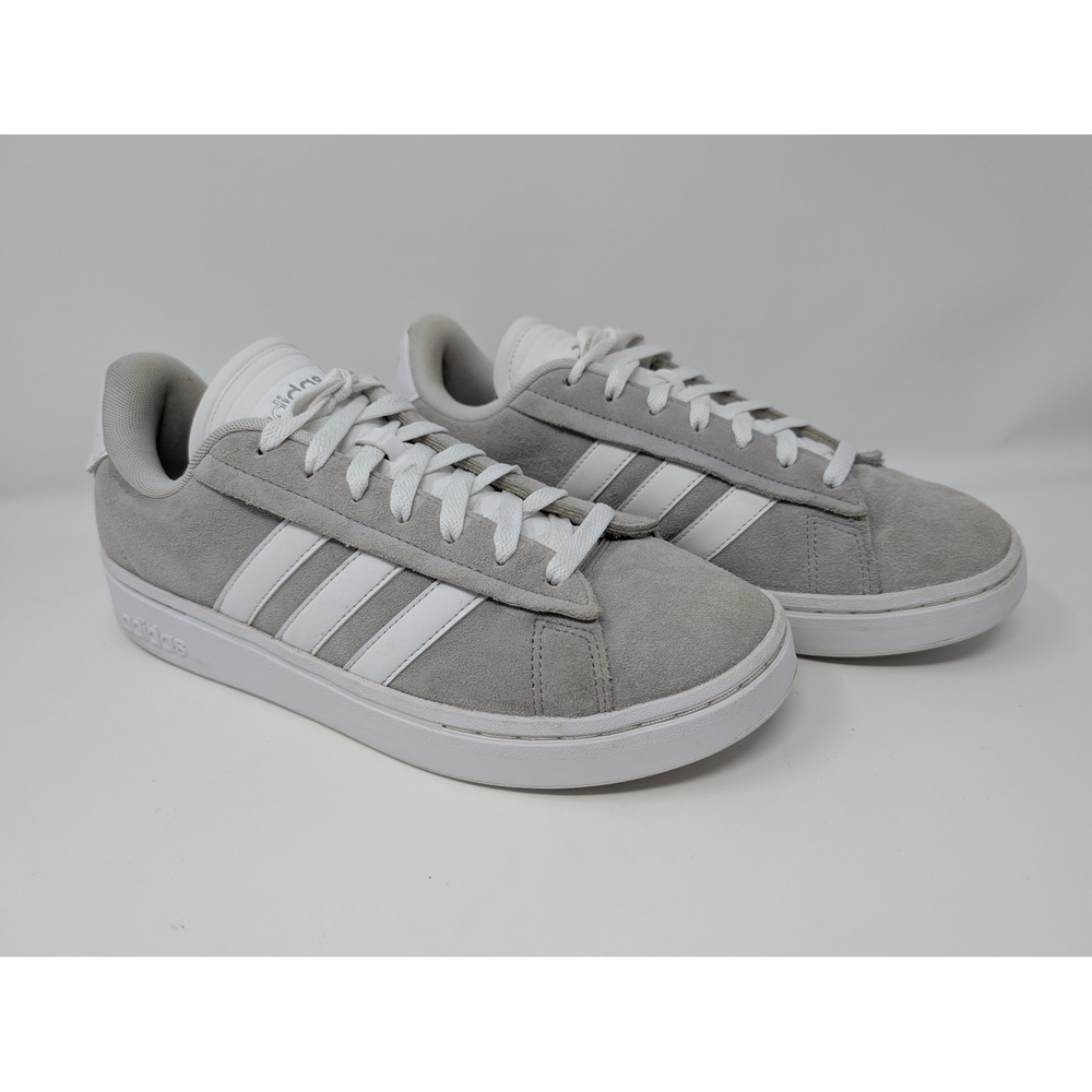 Adidas Grand Court 2.0 Grey Suede Sneakers Mens 11 ID5288 Cloudfoam Comfort NICE